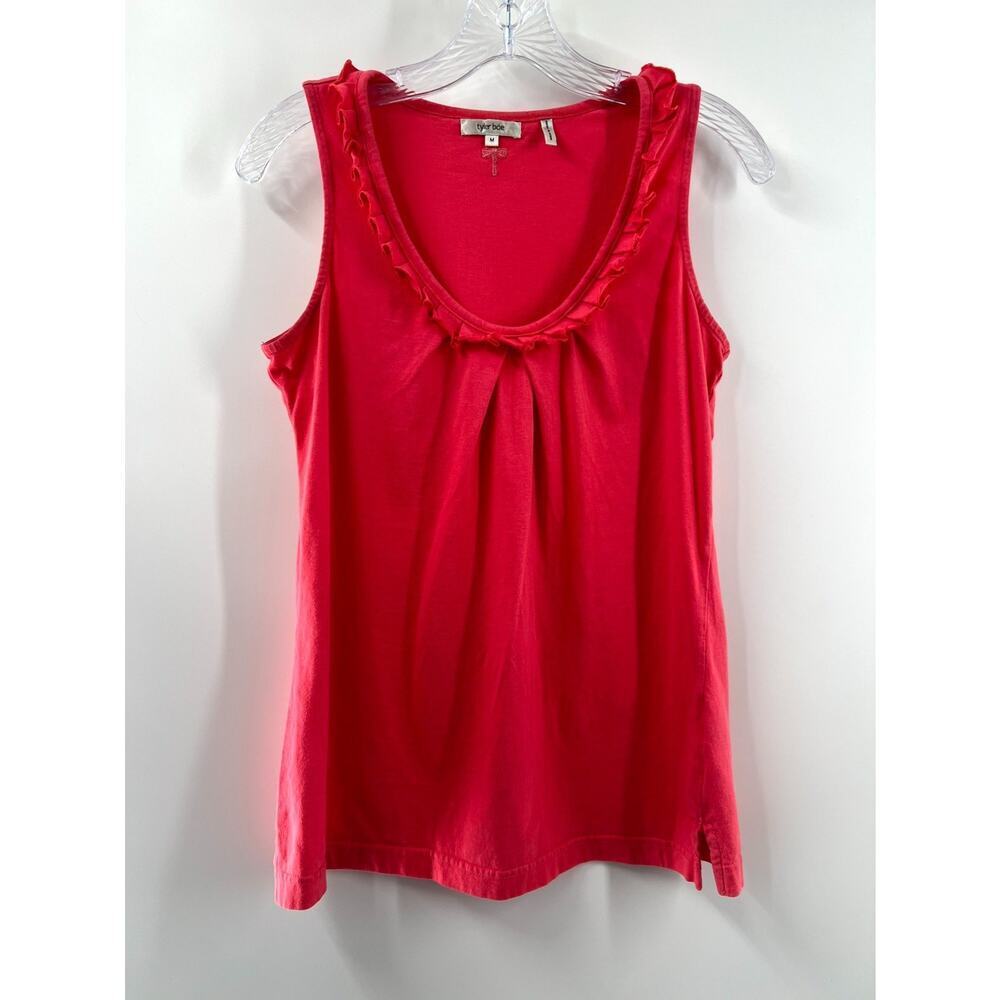 Tyler boe Women's Orange Cotton Sleeveless Scoop Neck Tank Top Size Medium
